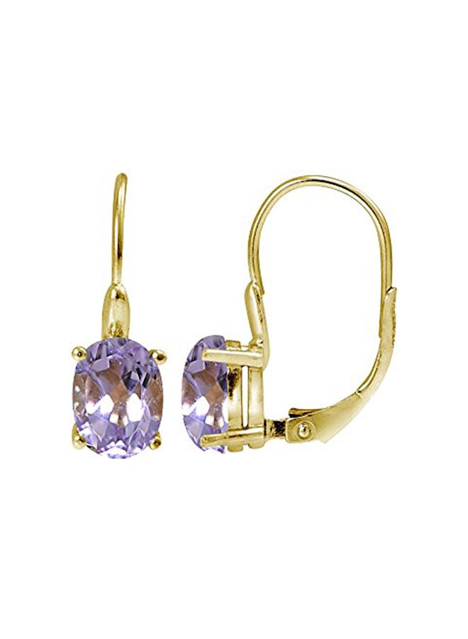 Ice Gems - 925 Sterling Silver Amethyst Studded Earrings - Image 1