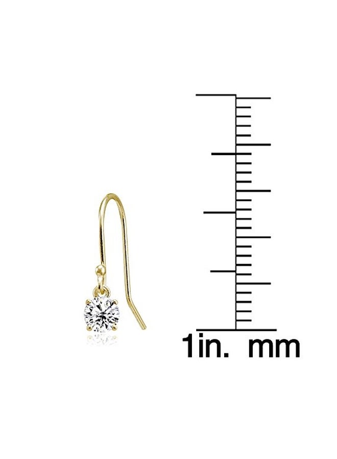 Hoops & Loops Gold Plated 925 Sterling Silver Cubic Zirconia Studded Dangle Earrings  - Image 2