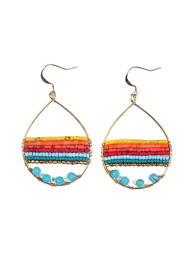AKITAI Brass Bohemian Style Teardrop Earrings - Image 1