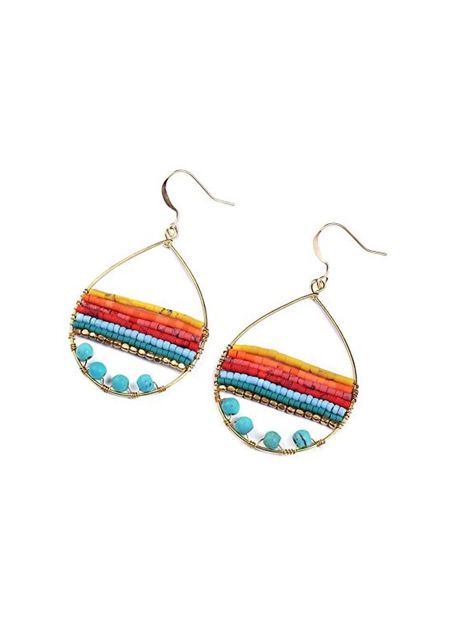 AKITAI Brass Bohemian Style Teardrop Earrings - Image 2