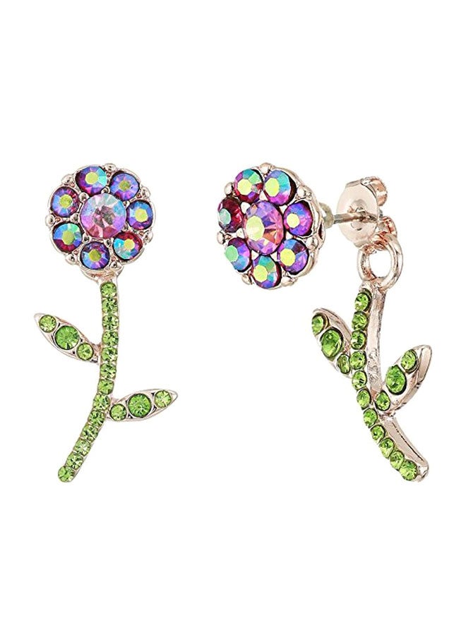 Betsey Johnson - Brass Front-Back Stud Earrings - Image 1