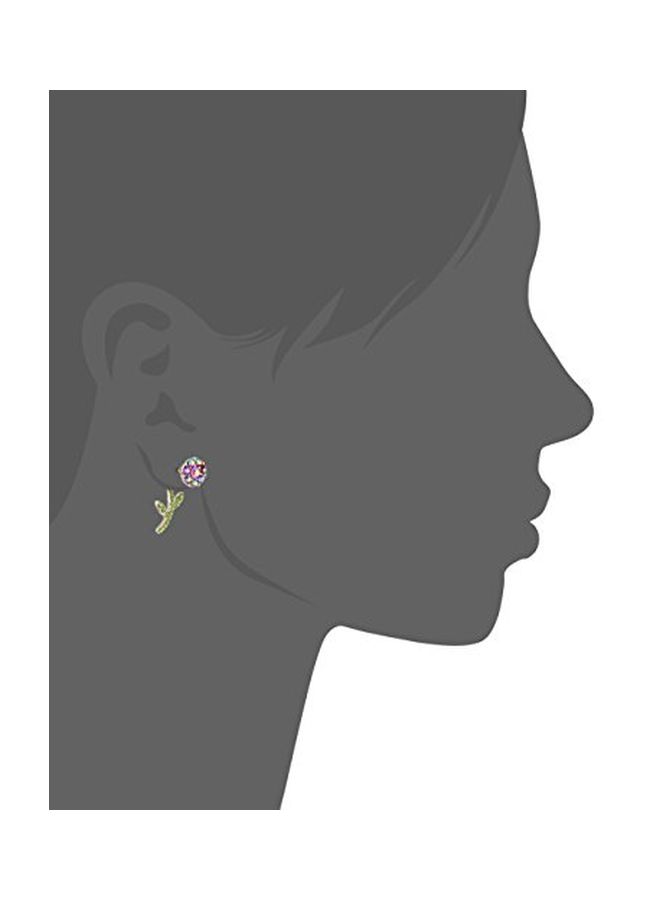 Betsey Johnson - Brass Front-Back Stud Earrings - Image 1