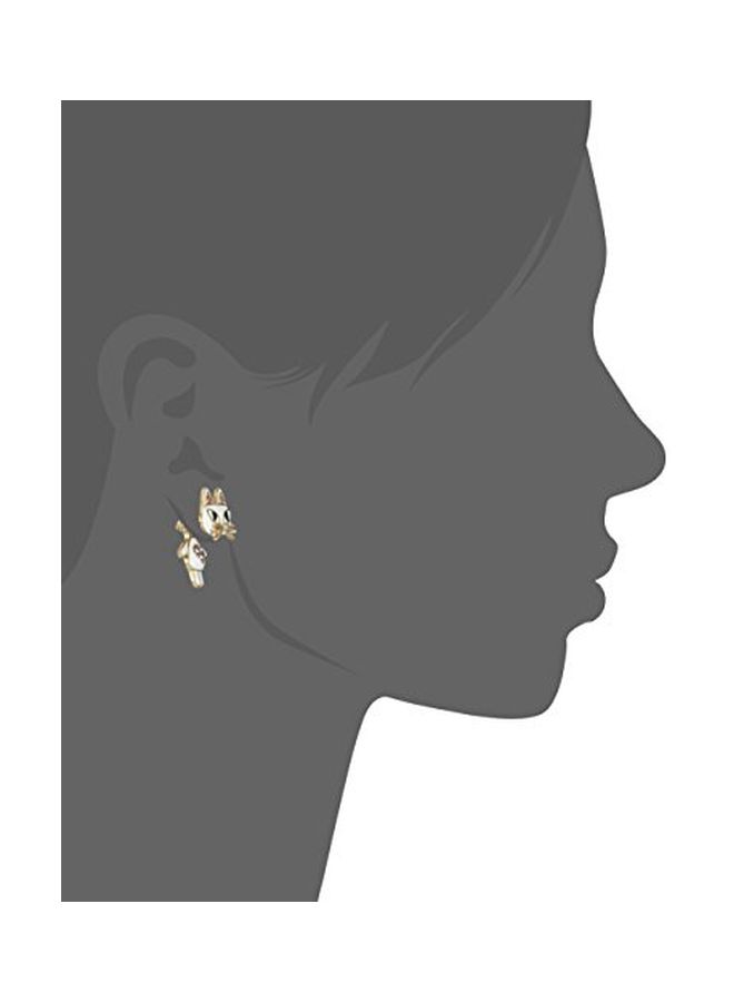 Betsey Johnson Brass Cat Stud Earrings  - Image 2