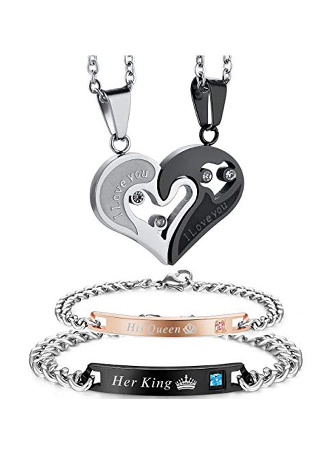 FIBO STEEL - Couples Bracelets and Necklace Set - Image 1