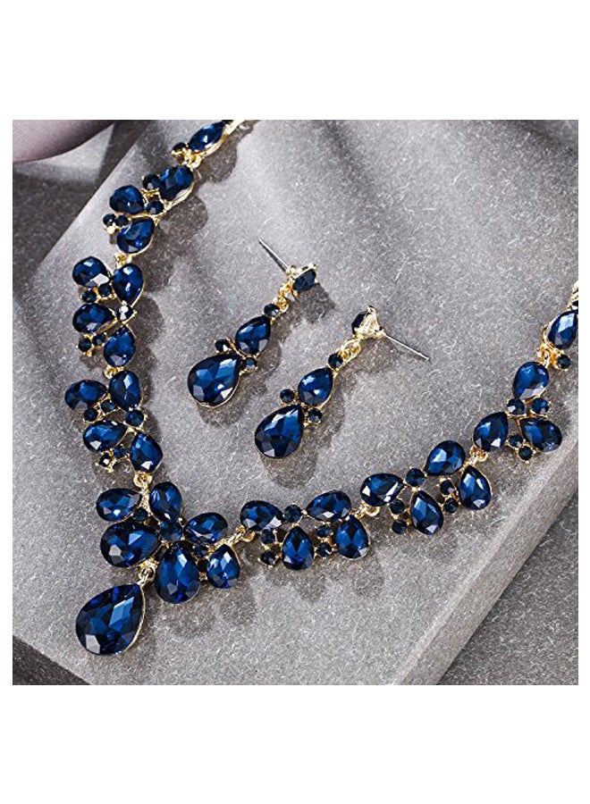 بريلوف طقم من أقراط وقلادة من النحاس مناسبة لحفلات الزفاف - Image 2