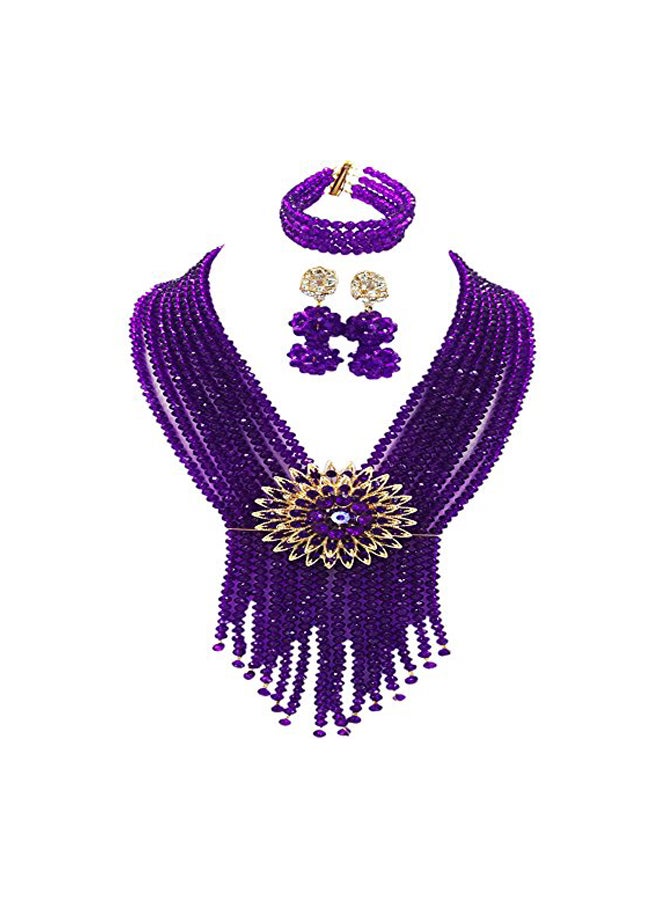 أكزوف طقم مجوهرات مزين بالخرز - Image 1