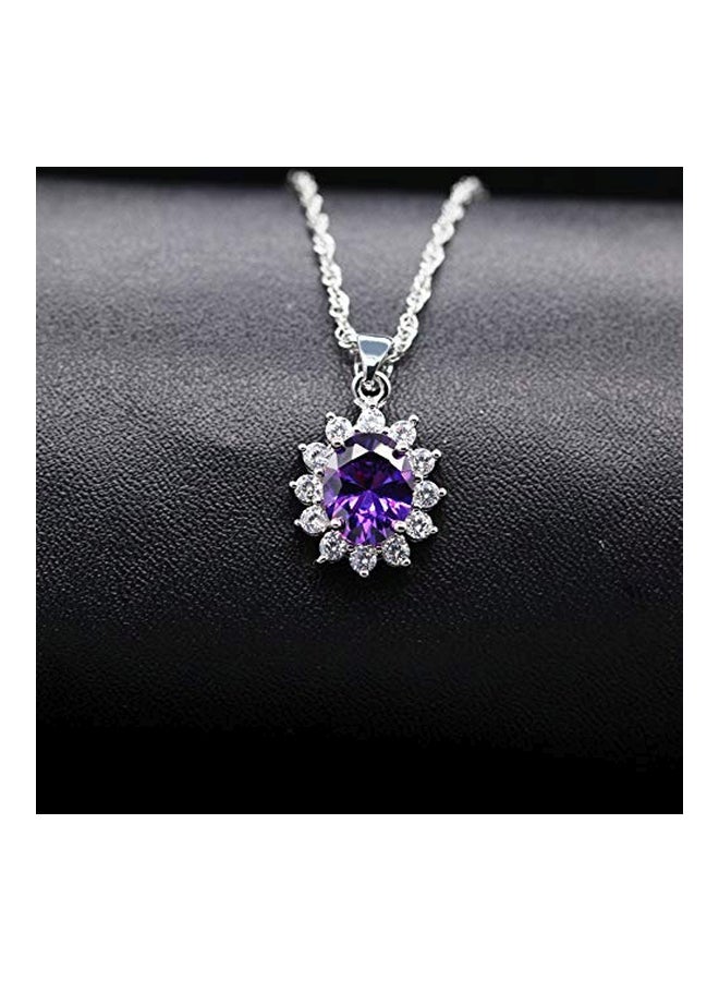 Uloveido White Gold Plated Zirconia Studded Jewellery Set - Image 2