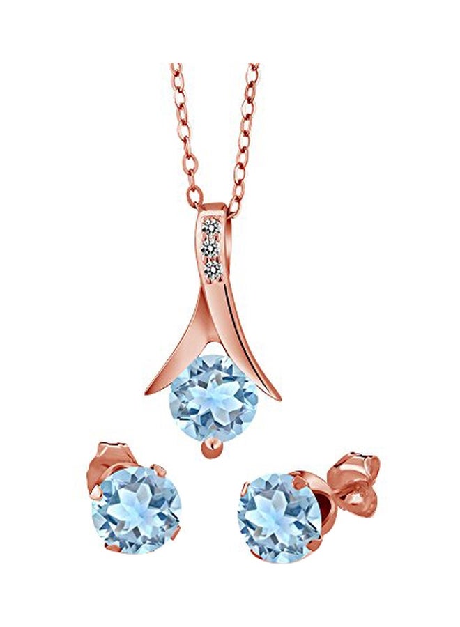 GEM STONE KING Rose Gold Plated Jewellery Set  - Image 1