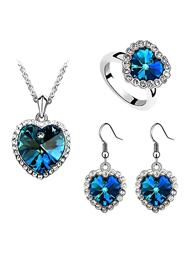 FannyShop - Crystal Love Heart Jewellery Set - Image 1