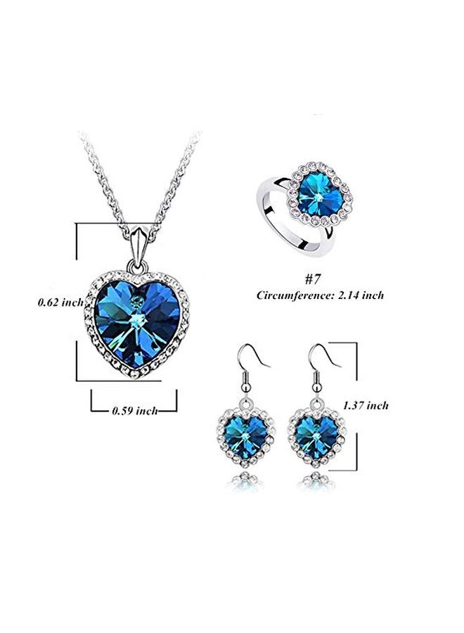 FannyShop - Crystal Love Heart Jewellery Set - Image 1