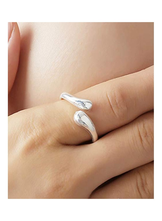 Baican 925 Sterling Silver Plated Water Drops Pendant Necklace Earrings Ring And Bracelet Set  - Image 5