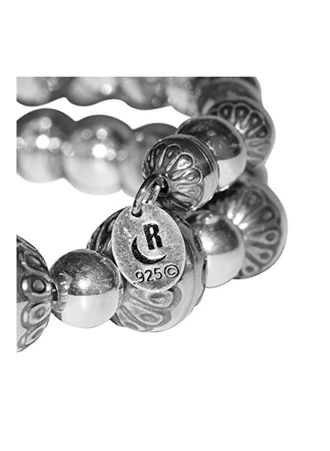 American West - 925 Sterling Silver Pearl Beaded Coil Bracelet - Image 1