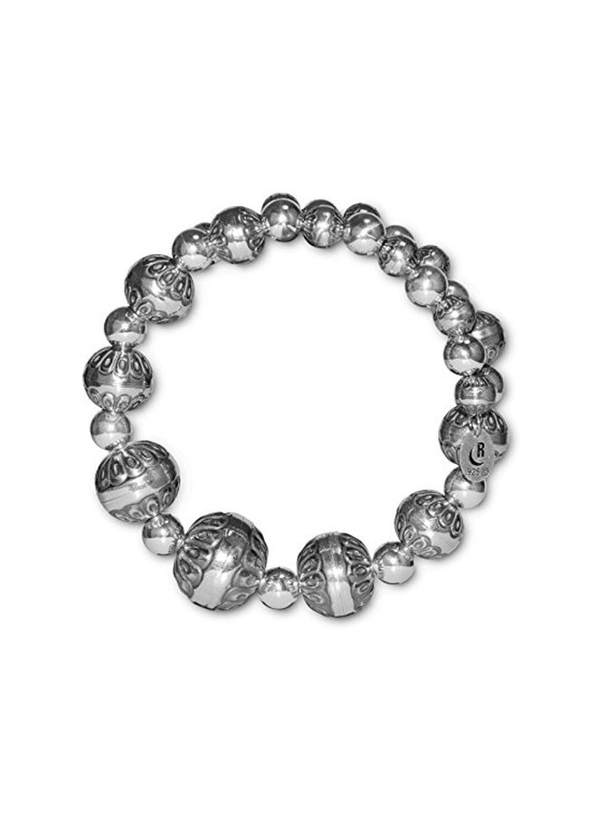 American West - 925 Sterling Silver Pearl Beaded Coil Bracelet - Image 1