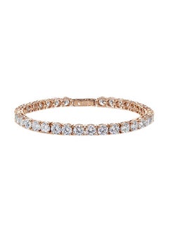 925 Sterling Silver Cubic Zirconia Studded Tennis Bracelet