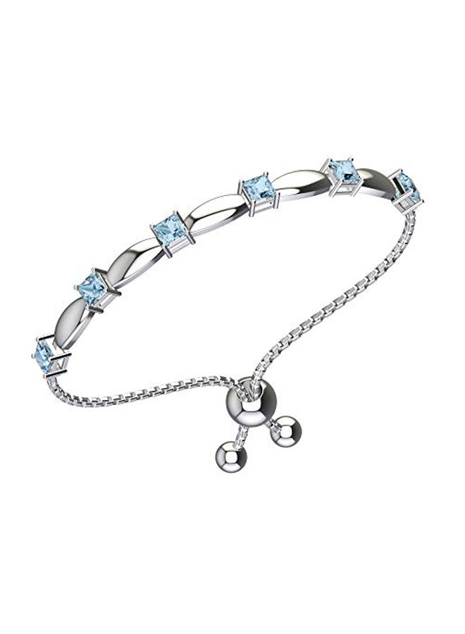 Belinda Jewelz 925 Sterling Silver 2.5 Ct Topaz Studded Bracelet - Image 1