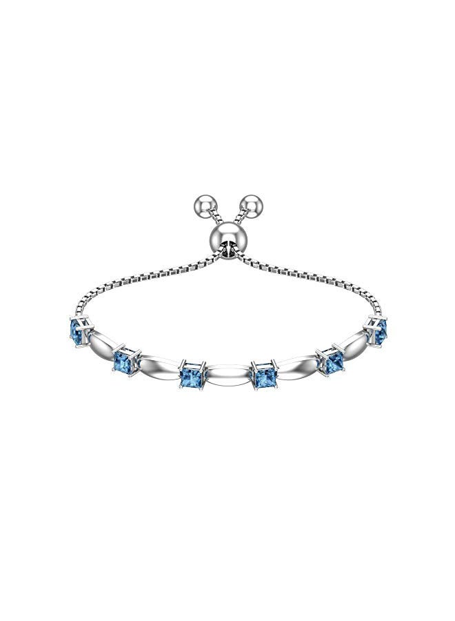 Belinda Jewelz 925 Sterling Silver 2.5 Ct Topaz Studded Bracelet - Image 2