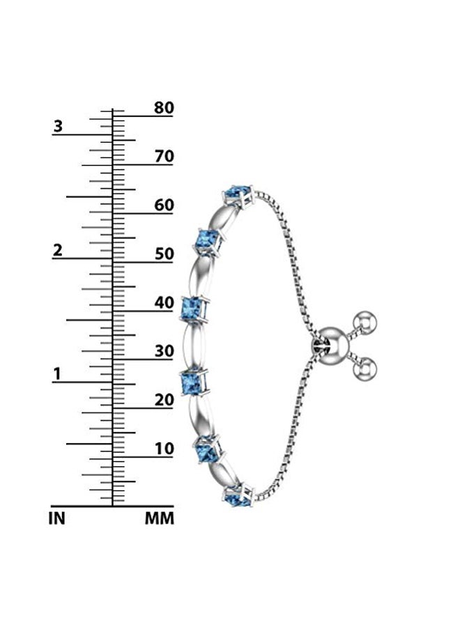 Belinda Jewelz 925 Sterling Silver 2.5 Ct Topaz Studded Bracelet - Image 4