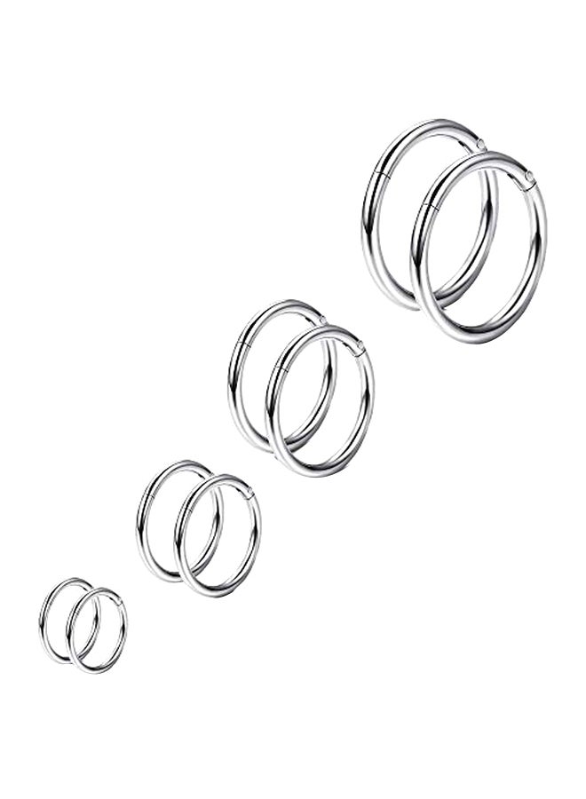 Thunaraz 4 Pair Stainless Steel Cartilage Hoop Earrings Set  - Image 1