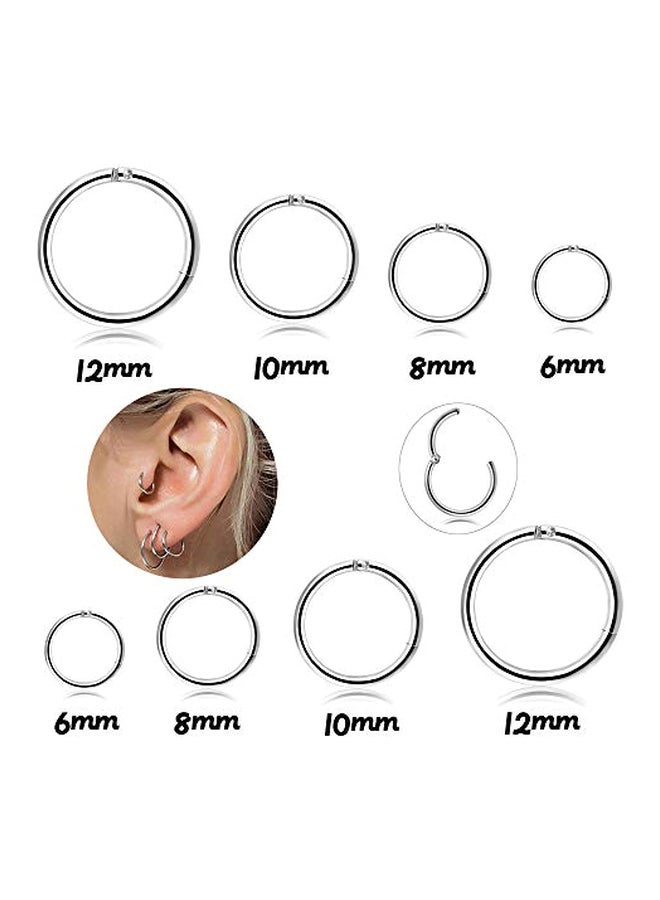 Thunaraz 4 Pair Stainless Steel Cartilage Hoop Earrings Set  - Image 4