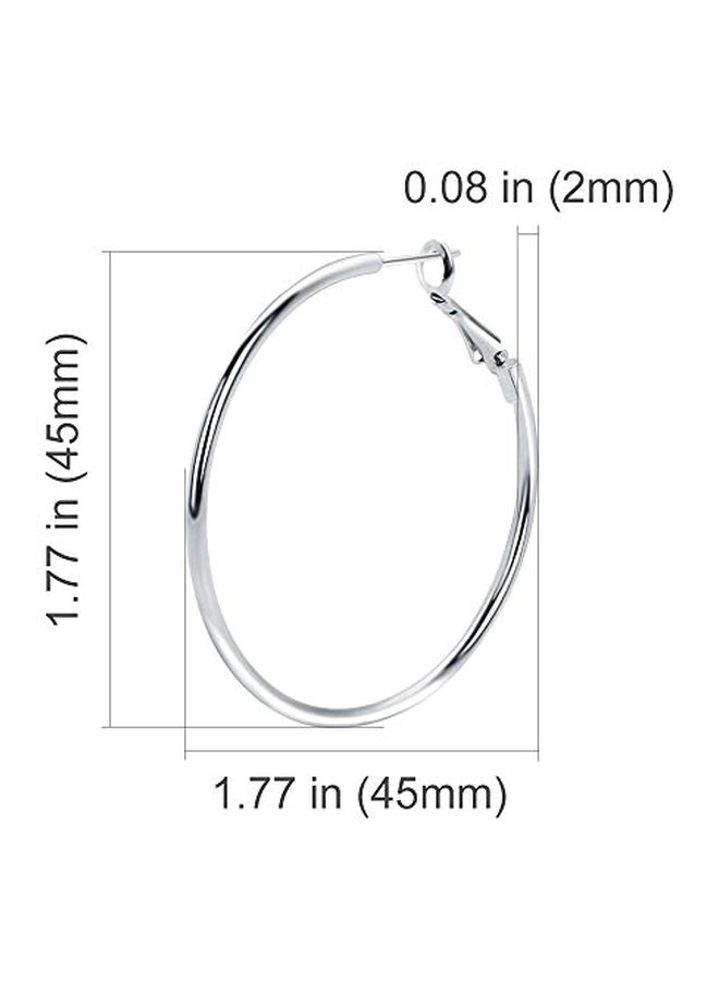 Rugewelry 18 Karat White Gold Plated 925 Sterling Silver Hoop Earrings  - Image 2