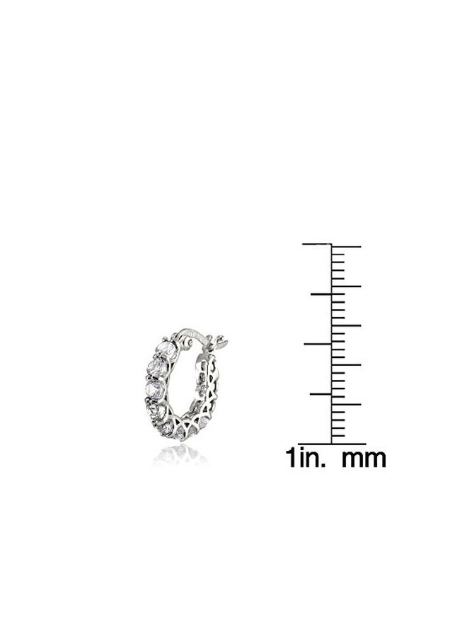 آيس جيمس حلق أذن من الفضة الإسترليني عيار 925 مرصع بالزركونيا المكعبة بتصميم حلقي يغطي شحمة الأذن - Image 2