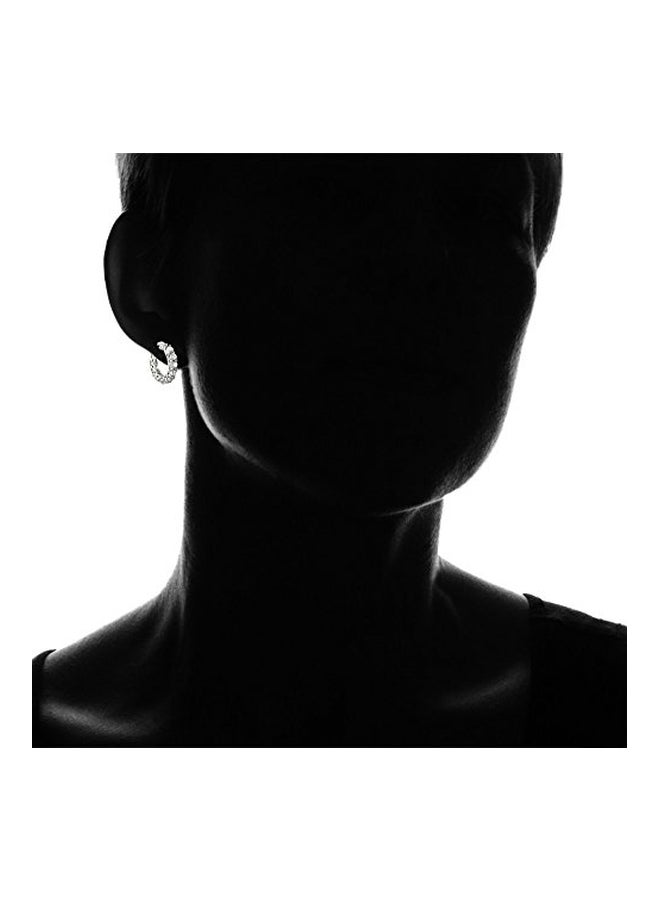 آيس جيمس حلق أذن من الفضة الإسترليني عيار 925 مرصع بالزركونيا المكعبة بتصميم حلقي يغطي شحمة الأذن - Image 3