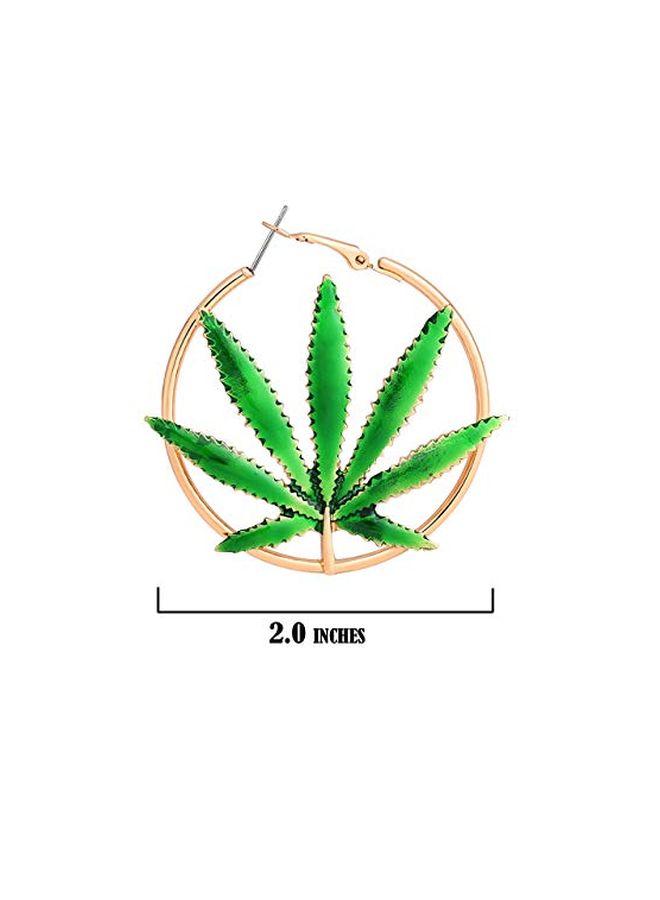 Boderier Leaf Design Fashion Earrings  - Image 2