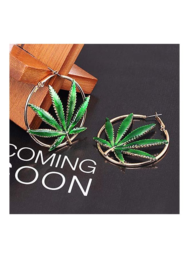 Boderier Leaf Design Fashion Earrings  - Image 3