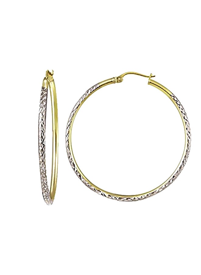 Hoops & Loops - Sterling Silver Diamond Cut Round Hoops - Image 1