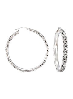 ROSS-SIMONS 925 Sterling Silver Byzantine Hoops  - Image 1