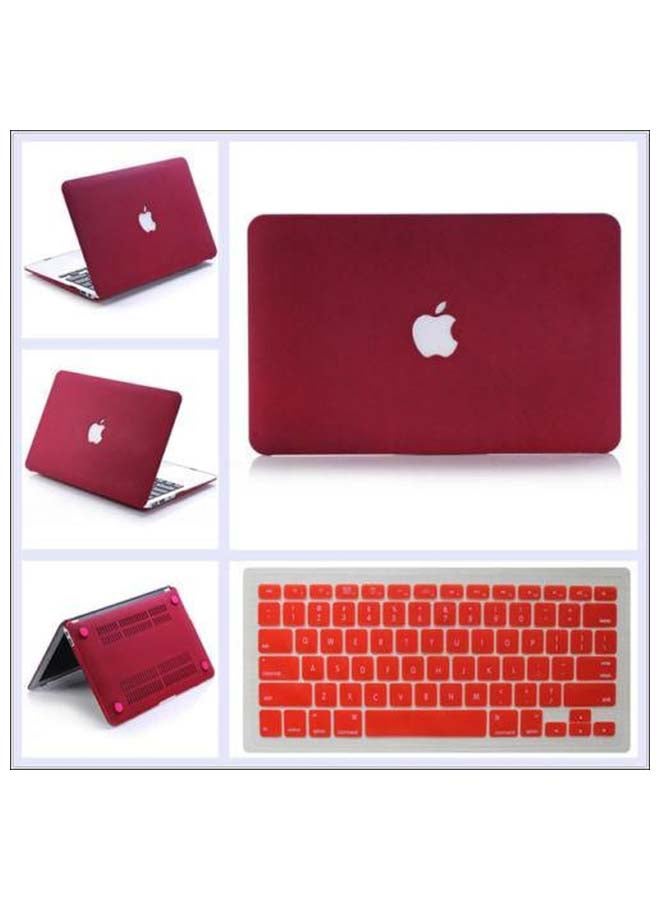 Generic - Protective Case Cover With Keyboard Case For Apple MacBook Air 11-Inch Wine Red - Image 1