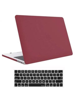 Generic Protective Case Cover With Keyboard Skin For Apple MacBook Pro 13-Inch Wine Red  - Image 4