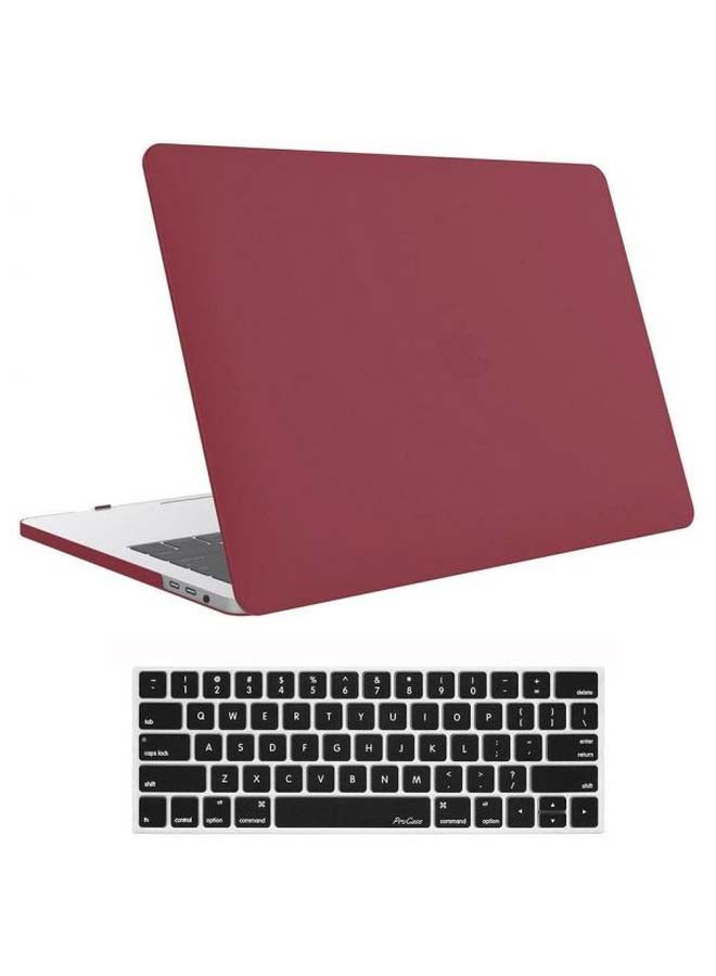 Generic - Protective Case Cover With Keyboard Skin For Apple MacBook Pro 13-Inch Wine Red - Image 1