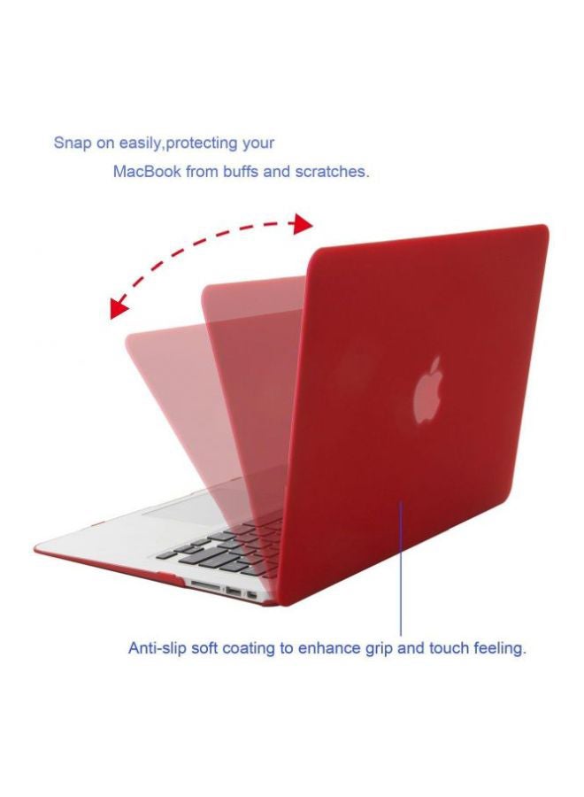 Protective Case With Keyboard Skin And Screen Protector For Apple MacBook Air 13-Inch Red