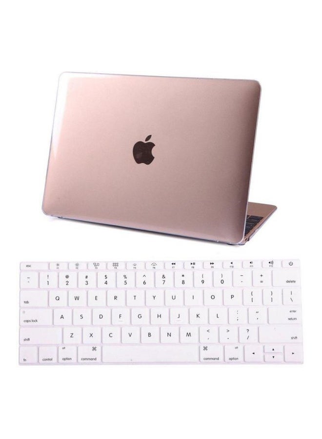 غطاء حماية واقٍ مع غطاء للوحة المفاتيح لجهاز أبل ماك بوك إير مقاس 11 بوصة ذهبي - Image 2