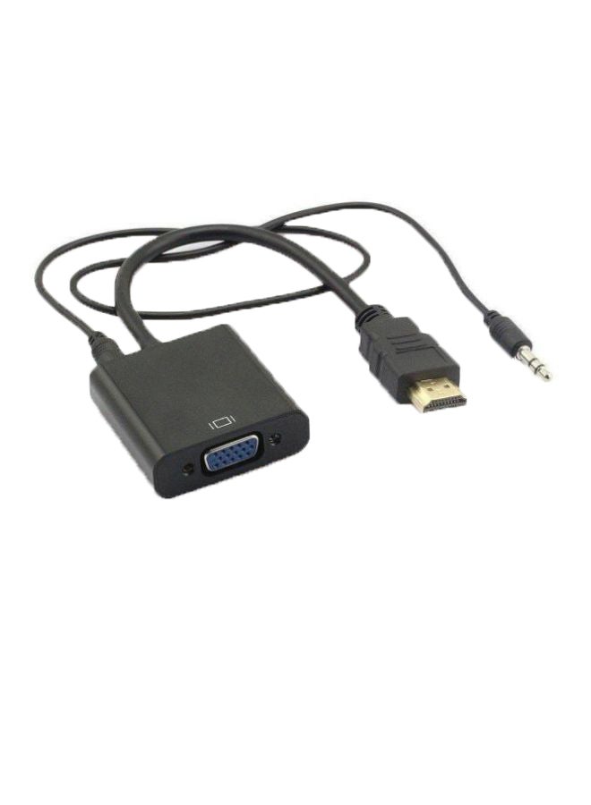 HDMI To VGA Adapter With Audio Cable Black 