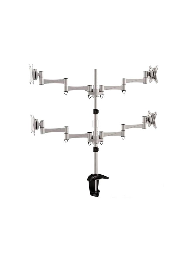 4 Monitor TV Mount Stand Silver/Black