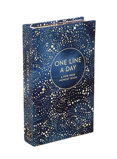 مفكرة بتصميم سماوي يحمل عبارة " One Line A Day"