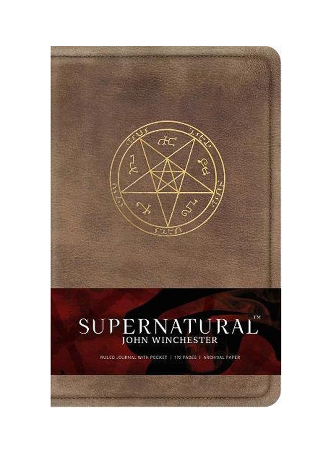 دفتر ملاحظات مسطر بغلاف مقوى مطبوع عليه "Supernatural John Winchester"