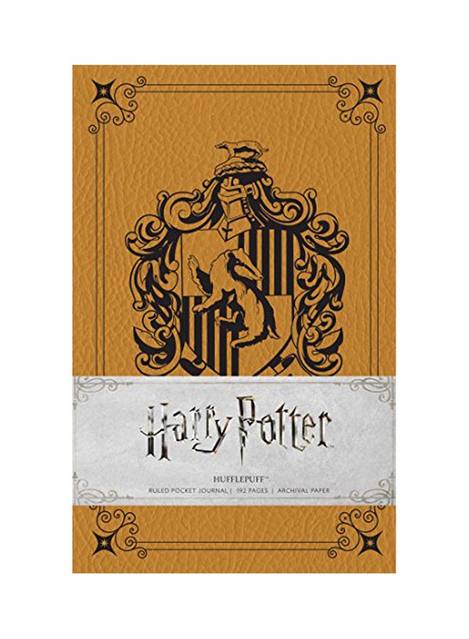 مفكرة يوميات للجيب مسطرة بتصميم منزل هافلباف من سلسلةHarry Potter أصفر