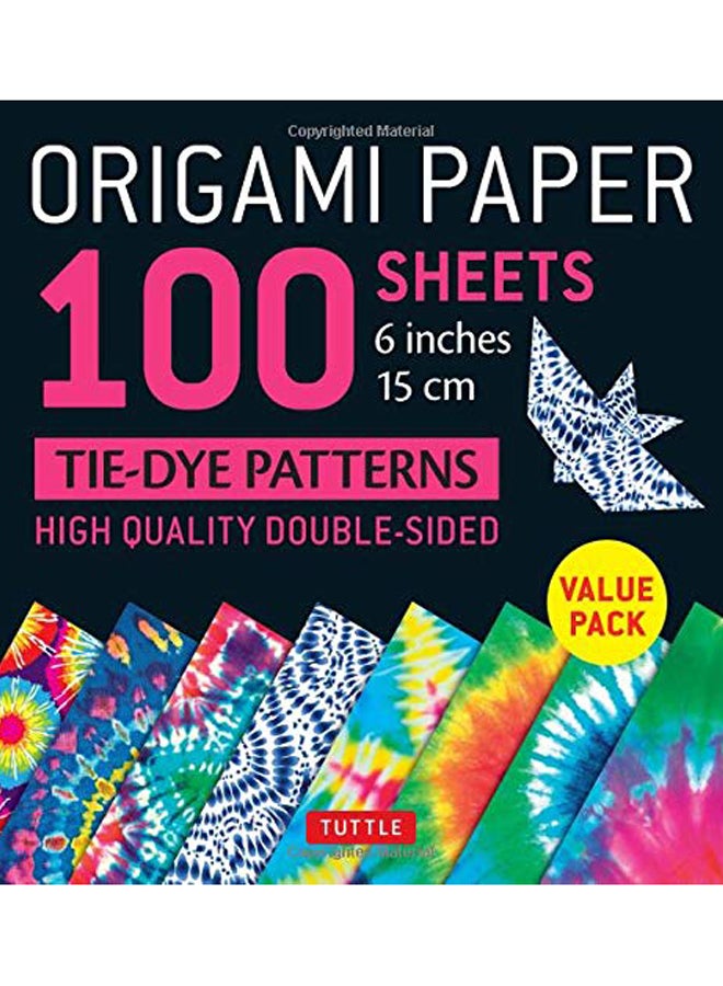 100 ورقة من ورق أوريجامي بنقوش مصبوغة بربط القماش مقاس 6 بوصات (15 سم)