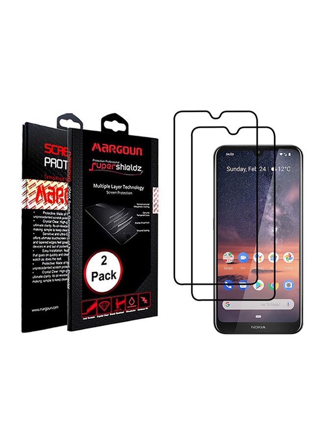 MARGOUN Pack of 2 3D Tempered Glass Screen Protector For Nokia 3.2 Clear