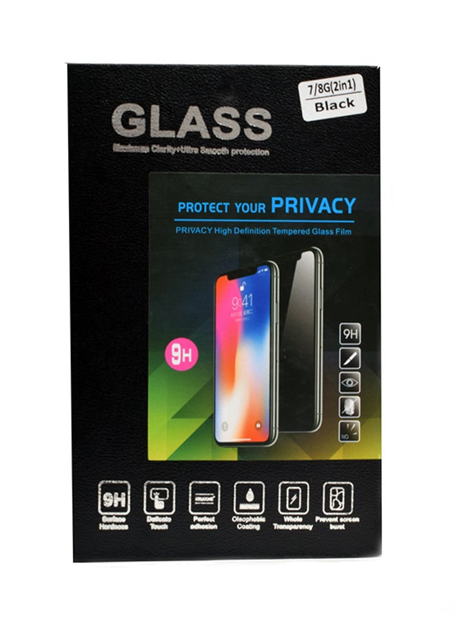 جلاس لاصقة حماية شاشة أمامية وخلفية لهاتف آيفون 7 أسود - Image 2