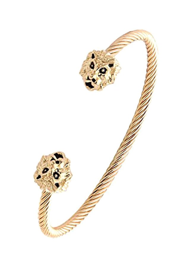 Copper Lion Head Wire Twist Cuff