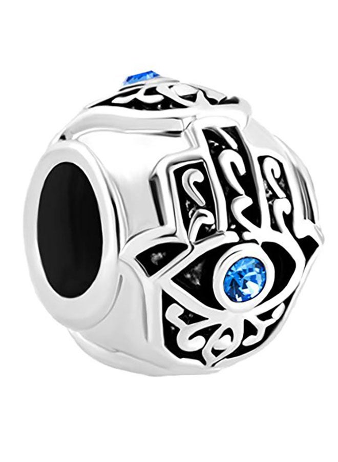 CharmSStory Evil Eye Birthstone Synthetic Crystal Silver Plated Beads 