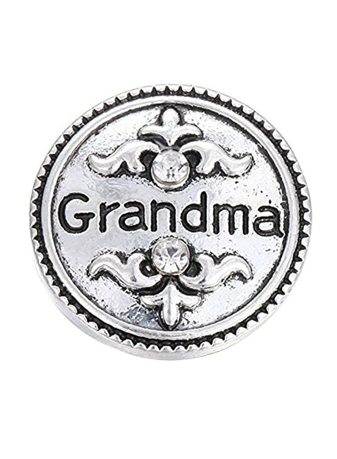 حلية خزر مطلية بالفضة ومزودة بمشبك كبس وقابلة للتبديل