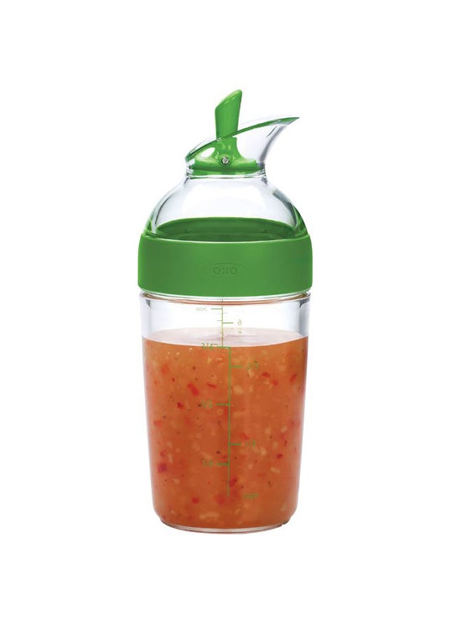OXO - Good Grips Little Salad Dressing Shaker Clear/Green 3x4.2x9.5inch - Image 1
