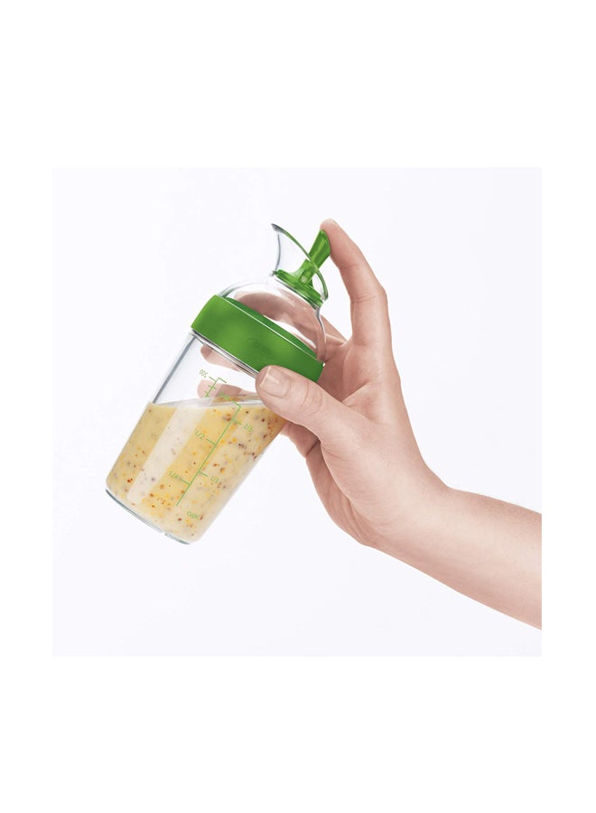 OXO - Good Grips Little Salad Dressing Shaker Clear/Green 3x4.2x9.5inch - Image 1