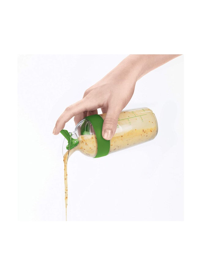 OXO - Good Grips Little Salad Dressing Shaker Clear/Green 3x4.2x9.5inch - Image 1