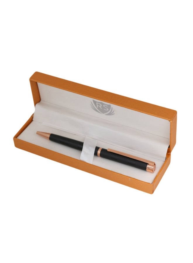 RS Gripped Ball-Point Pen Black/Rose gold - Image 1